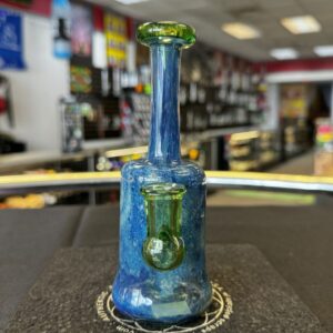Beak Glass Blue Frit Rig w/ Fume Implosion Accent & Matching Cap -Portland, ME